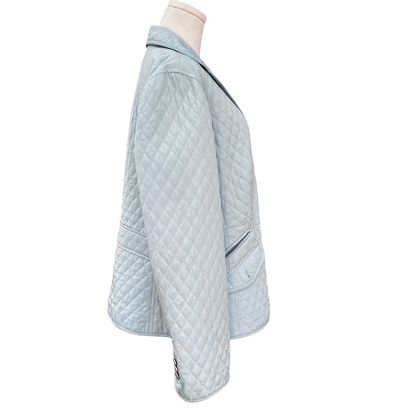 Talbots Quilted Three Pocket Jacket in Light Blue Size 16 - Picture 2 of 11
